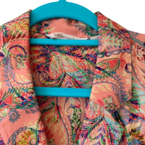 SOFT SURROUNDINGS PAISLEY LAIA LONG SLEEVE BUTTON UP SHIRT TUNIC - Picture 11 of 14